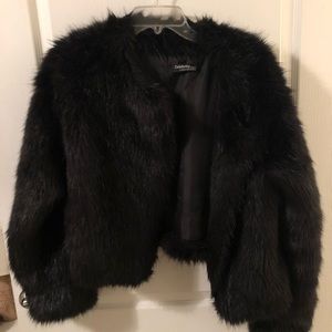 Black Faux Fur Coat